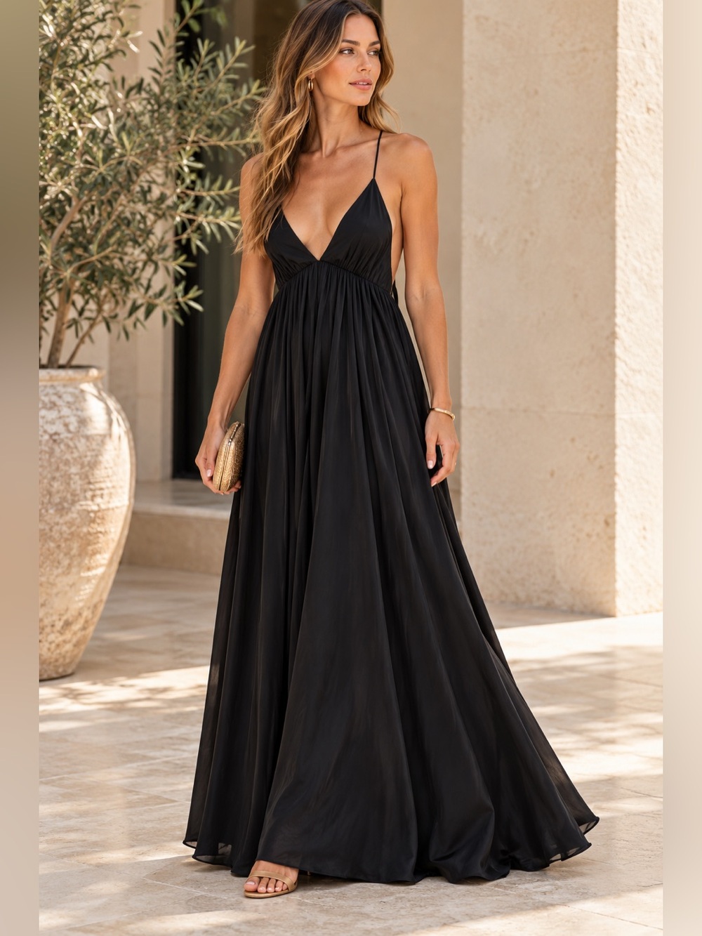Zimmermann Sensory Gathered Silk Maxi Dress Black US 8 NWT $795